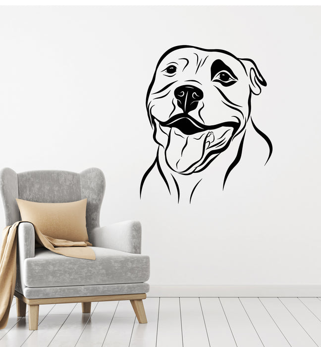 Vinyl Wall Decal Abstract Boxer Dog Pet Head Animal Nursery Stickers Mural (g4109)