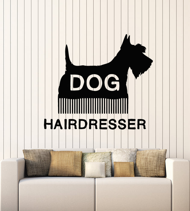 Vinyl Wall Decal Beauty Salon Home Animals Hairdresser Dog Pet Stickers Mural (g5994)