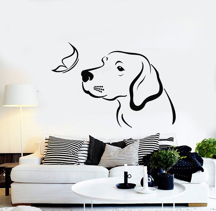 Vinyl Wall Decal Dog Butterfly Pet Shop Grooming Animal Care Stickers Mural (g2869)