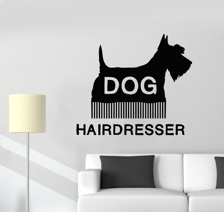 Vinyl Wall Decal Beauty Salon Home Animals Hairdresser Dog Pet Stickers Mural (g5994)