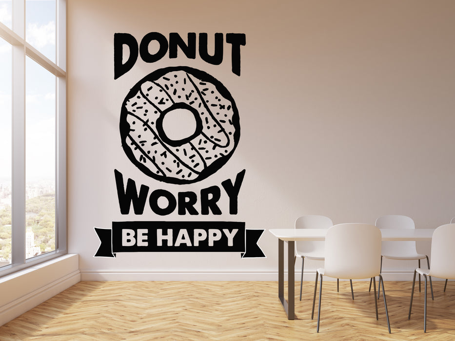 Vinyl Wall Decal Funny Quote Donut Confectionery Sweet Shop Stickers Mural (g2357)