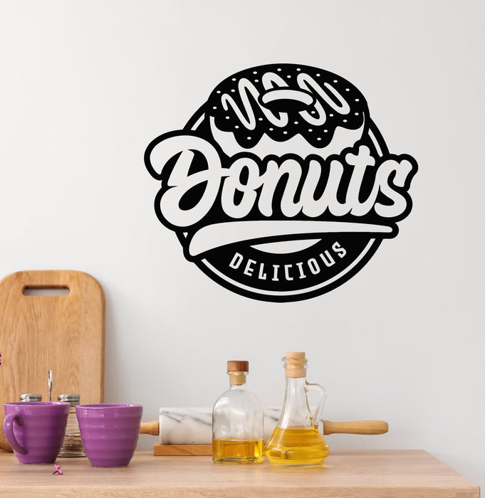 Vinyl Wall Decal Donuts Delicious Sweet Shop Confectionery Stickers Mural (g6186)