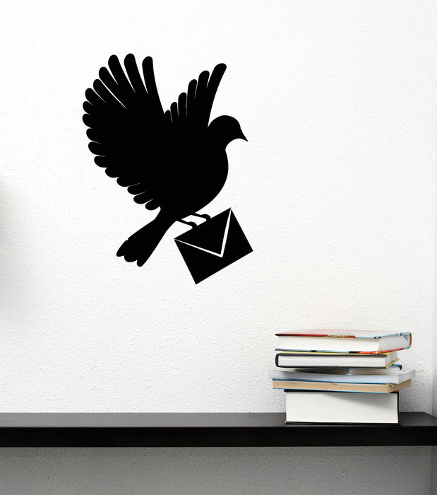 Vinyl Wall Decal White Dove Letter Carrier Peacemaker Bird Fly Stickers Mural (g8164)