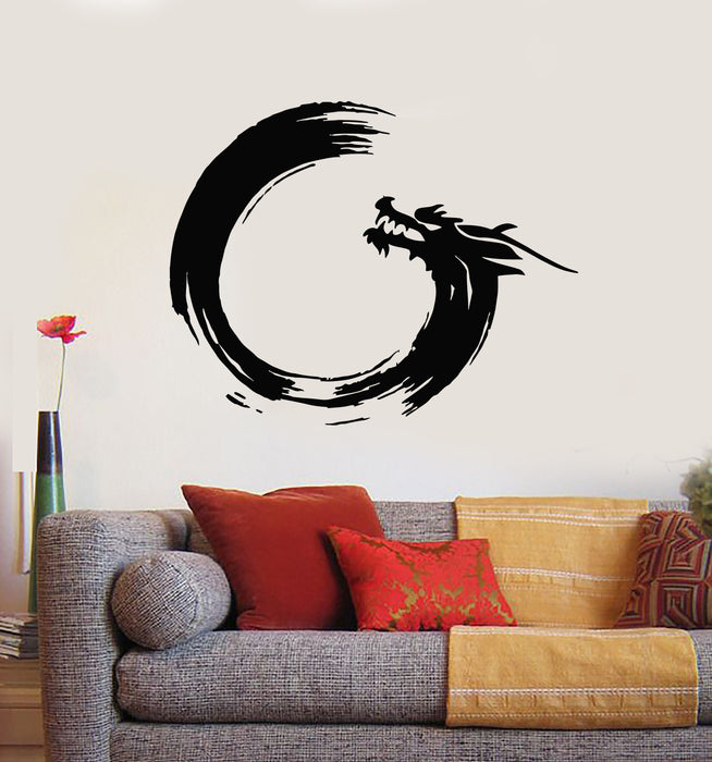 Vinyl Wall Decal Enso Circle Zen OM Dragon Oriental Meditation Relaxation Stickers Mural (g2356)
