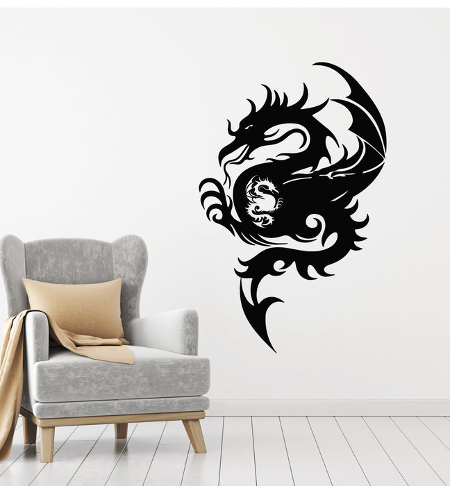 Vinyl Wall Decal Mythology Dragons Flying Wings Magical Art Stickers Mural (g2435)