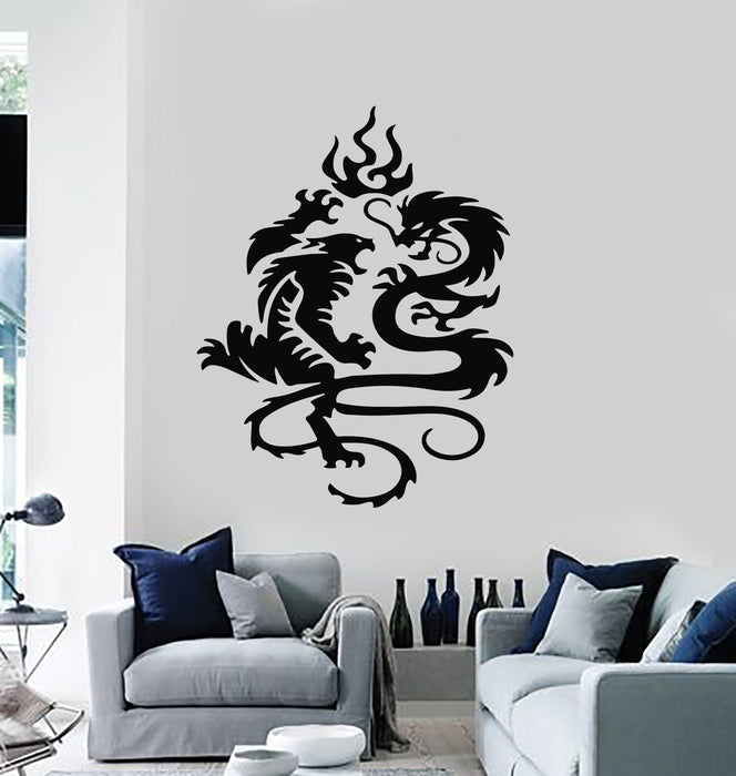 Vinyl Wall Decal Chinese Dragon Tiger Fight Predators Stickers Mural (g547)