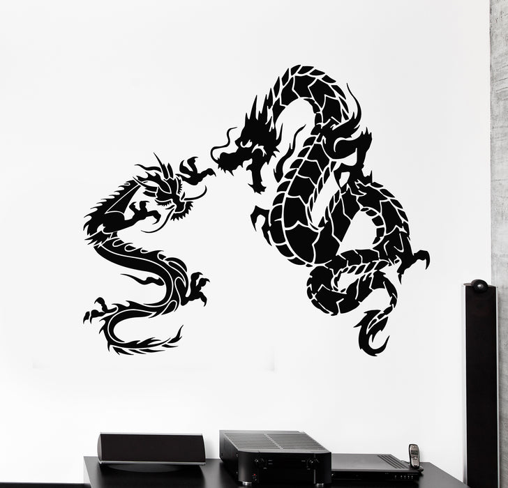 Vinyl Wall Decal Asian Dragon Myth Mithological Fantasy Beast Stickers Mural (g633)