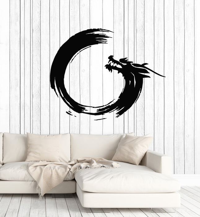 Vinyl Wall Decal Enso Circle Zen OM Dragon Oriental Meditation Relaxation Stickers Mural (g2356)