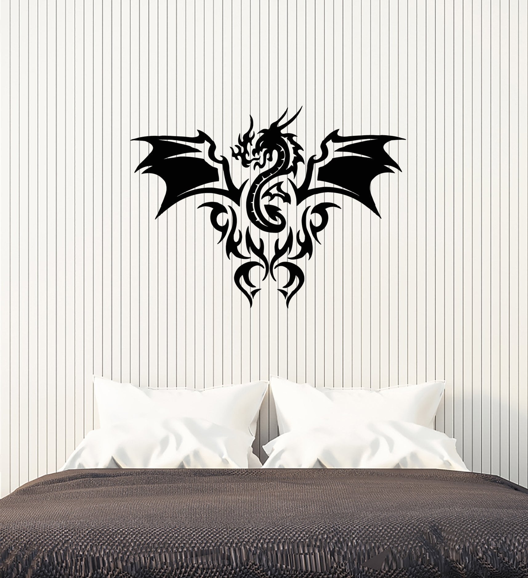 Vinyl Wall Decal Dragon Fire Flame Fantastic Beast Kids Room Art Stick ...