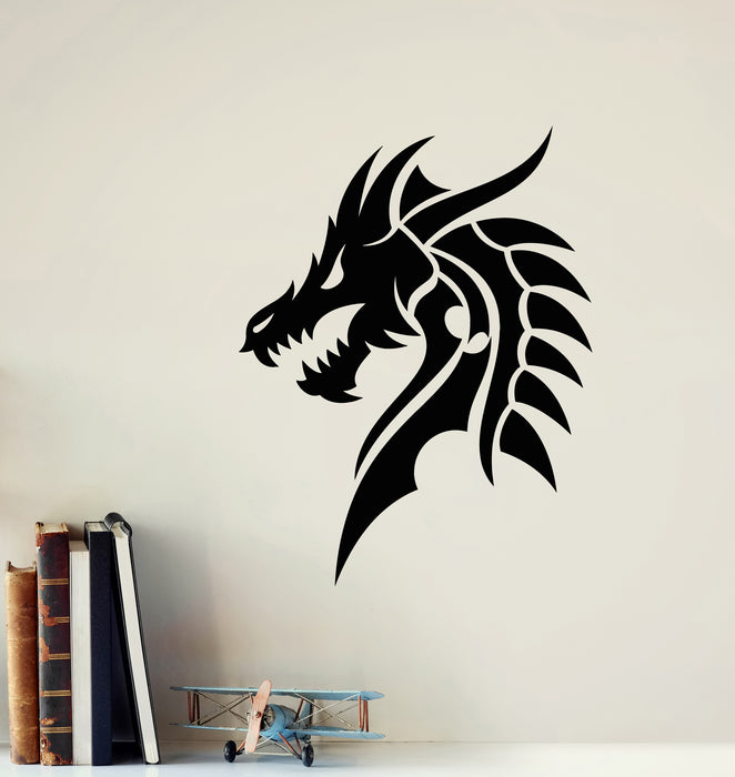 Vinyl Wall Decal Dragon Head Myth Mythological Fantasy Beast Stickers Mural (g6640)