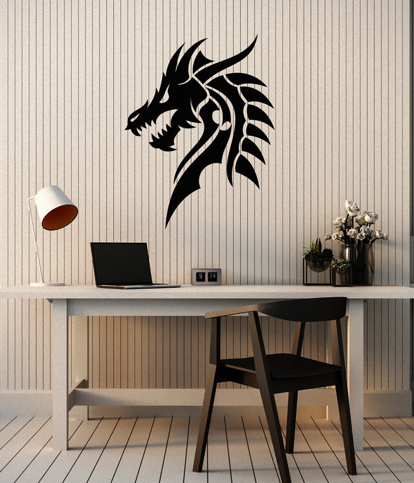 Vinyl Wall Decal Dragon Head Myth Mythological Fantasy Beast Stickers Mural (g6640)