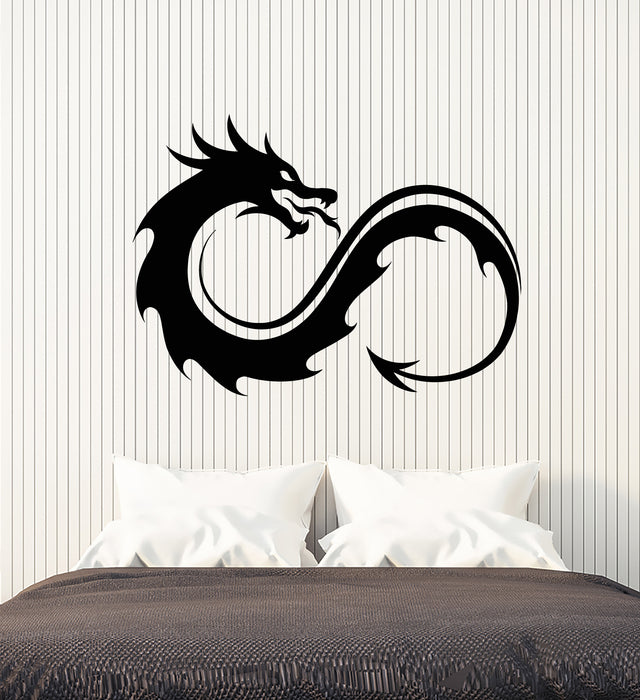 Vinyl Wall Decal Dragon Infinity Symbol Fantastic Beast Animal Stickers Mural (g6748)