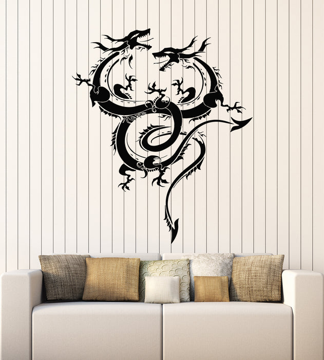 Vinyl Wall Decal Flying Asian Dragons Fantasy Mythology Art Stickers Mural (g5670)