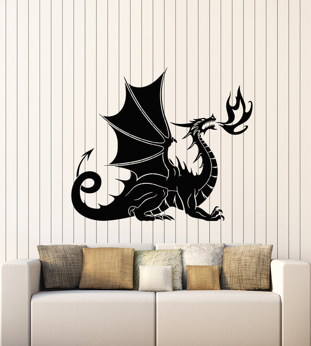 Vinyl Wall Decal Dragon Fire Mythology Fantasy Beast Kids Room Stickers Mural (g3030)