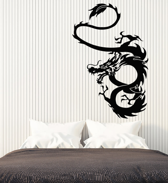 Vinyl Wall Decal Oriental Dragon Claws Horns Tail Body Stickers Mural (g3154)