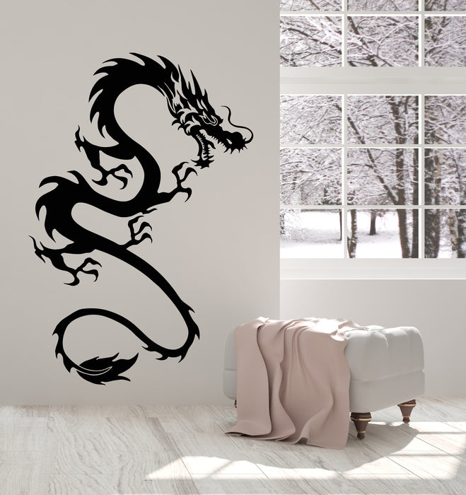 Vinyl Wall Decal Oriental Dragon Fantasy Art Flying Myth Beast Stickers Mural (g3155)
