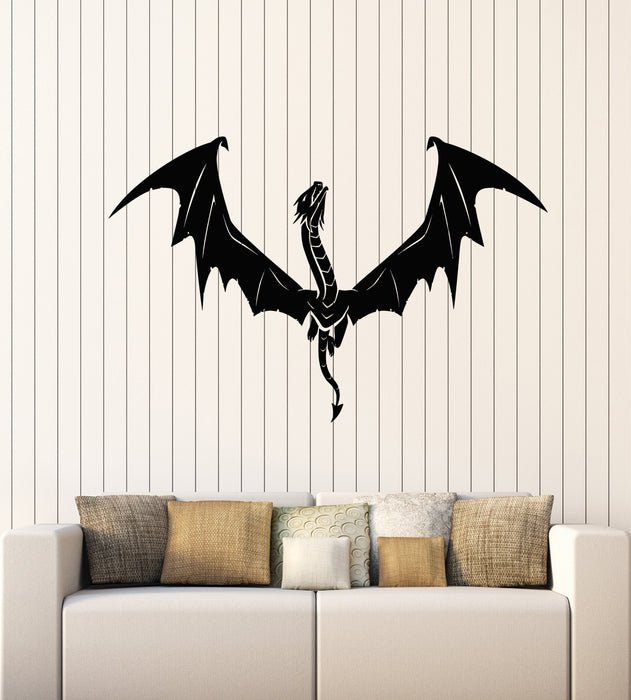 Vinyl Wall Decal Dragon Flying Wings Fantasy Magical Animal Stickers Mural (g3795)