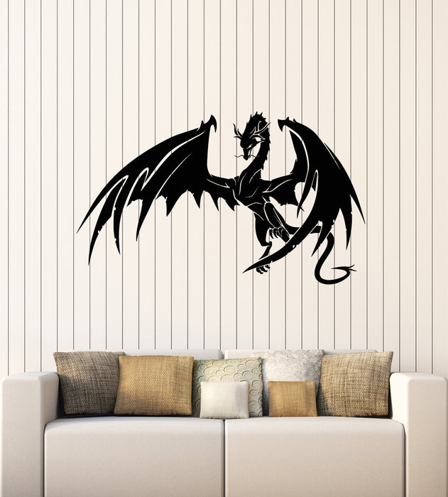 Vinyl Wall Decal Magic Dragon Flying Mythology Fantasy Animal Stickers Mural (g3810)