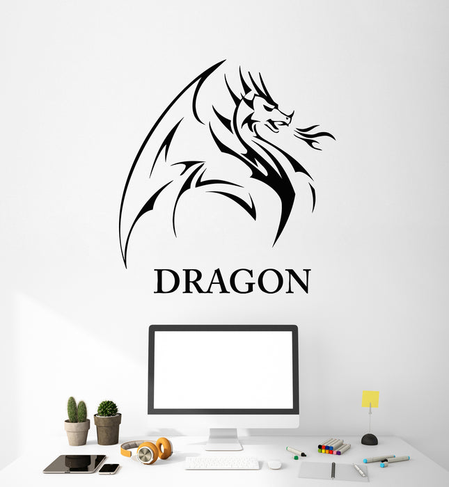 Vinyl Wall Decal Dragons Wings Fantasy Mythology Animal Stickers Mural (g4499)