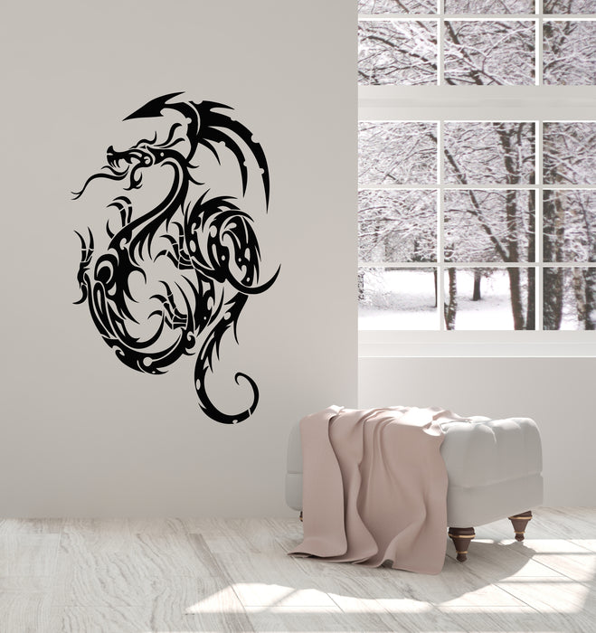 Vinyl Wall Decal Fantasy Animal Fairytale Gothic Flying Dragon Stickers Mural (g4576)