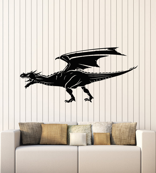 Vinyl Wall Decal Flying Dragon Mythological Fantasy Beast Stickers Mural (g4885)