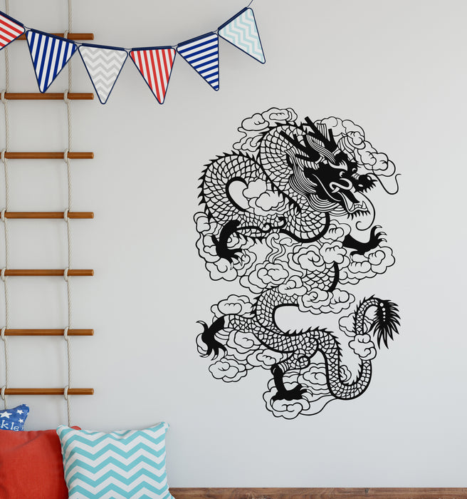 Vinyl Wall Decal Fantasy Chinese Dragon Asian Style Mythology Stickers Mural (g6194)