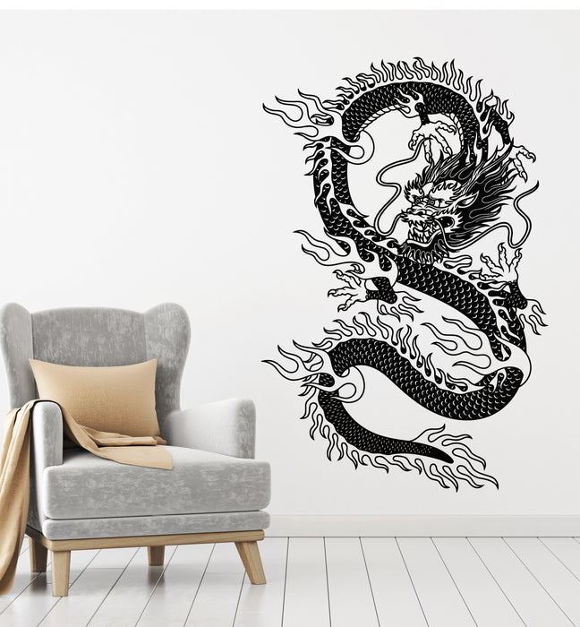 Vinyl Wall Decal Asian Symbol Chinese Dragon Ornament Stickers Mural (g6352)