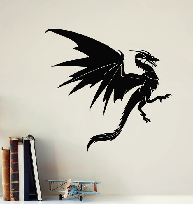 Vinyl Wall Decal Fantasy Magical Flying Dragon Mythology Kids Room Stickers Mural (g6981)