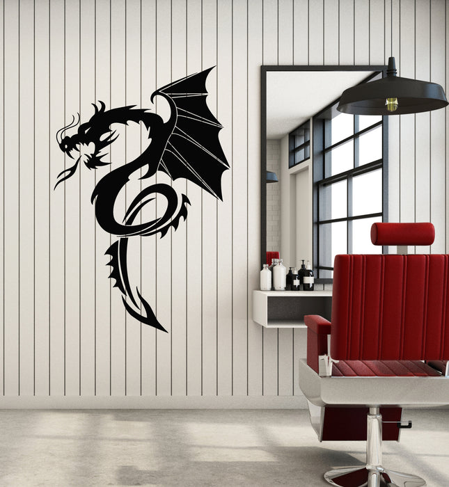 Vinyl Wall Decal Evil Fire Dragon Fantasy Magical Animal Decor Stickers Mural (g7396)