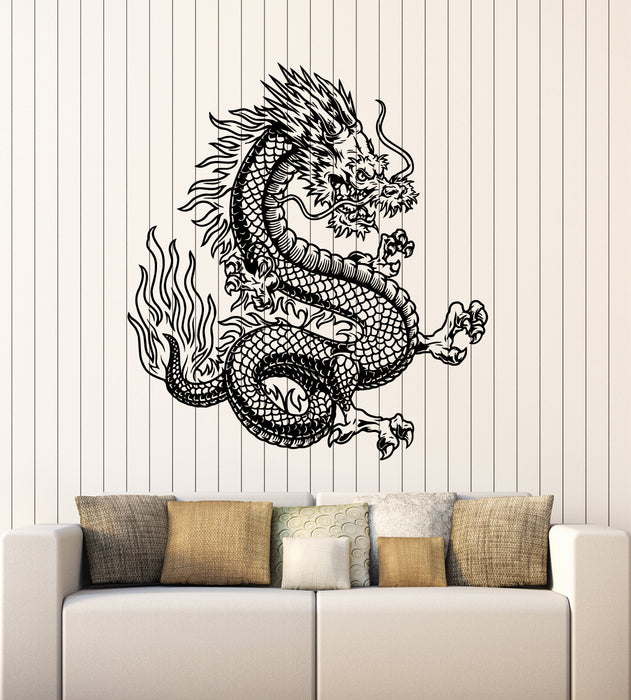 Vinyl Wall Decal Fantasy Japanese Dragon Snake Mythology Stickers Mural (g7882)