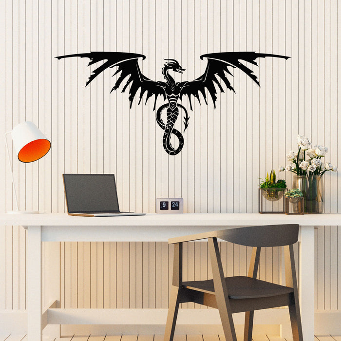Vinyl Wall Decal Fantasy Flying Wild Dragon Wings Interior Stickers Mural (g8068)