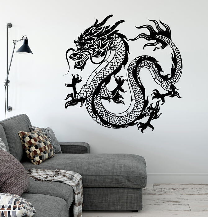 Dragon Vinyl Wall Decal Mythological Fantasy Chinese Spirit Reptile Stickers Mural (k147)