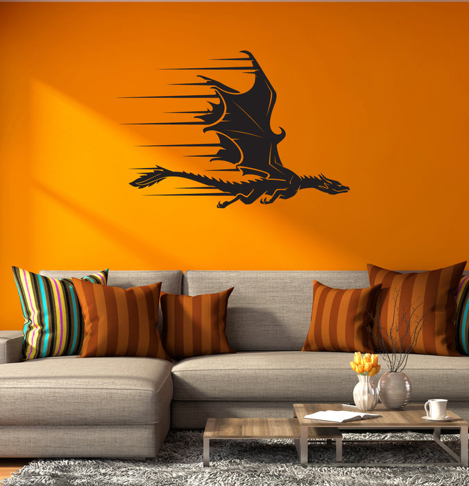 Dragon Vinyl Wall Decal Monster Wings Fantasy Aninal Stickers Mural (k330)