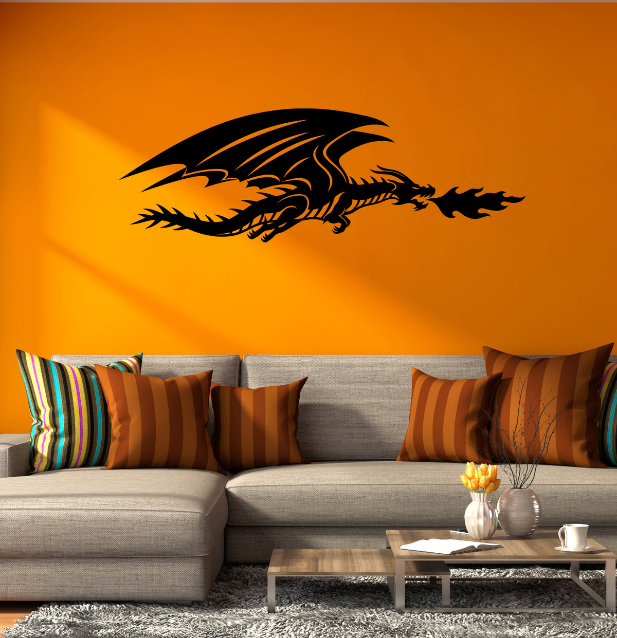 Dragon Wall Vinyl Decal Fire Magical Creature Wings Game of Thrones St
