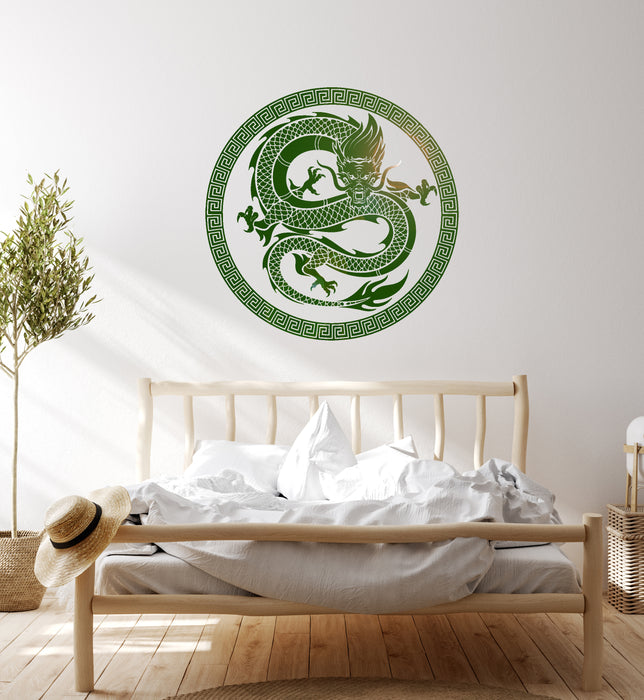 Vinyl Wall Decal Chinese Art Dragon Ornament Asian Style Stickers Unique Gift (1373ig)
