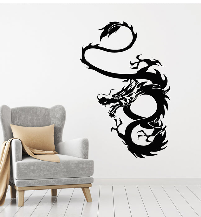 Vinyl Wall Decal Oriental Dragon Claws Horns Tail Body Stickers Mural (g3154)