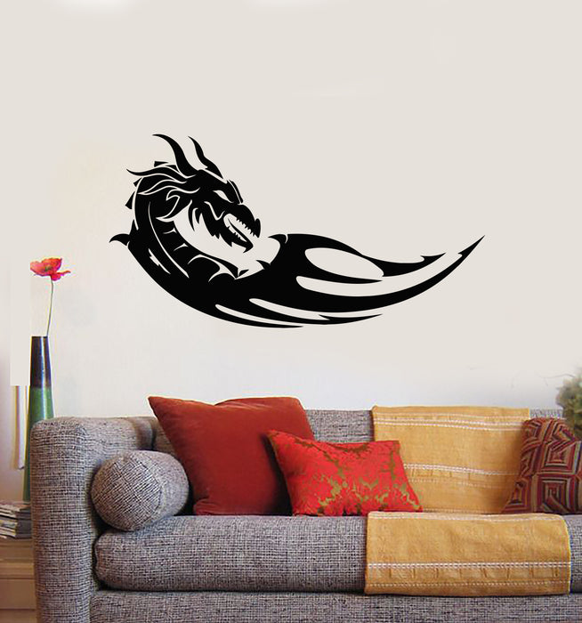 Vinyl Wall Decal Abstract Dragon Head Fairy Myth Beast Stickers Mural (g3286)