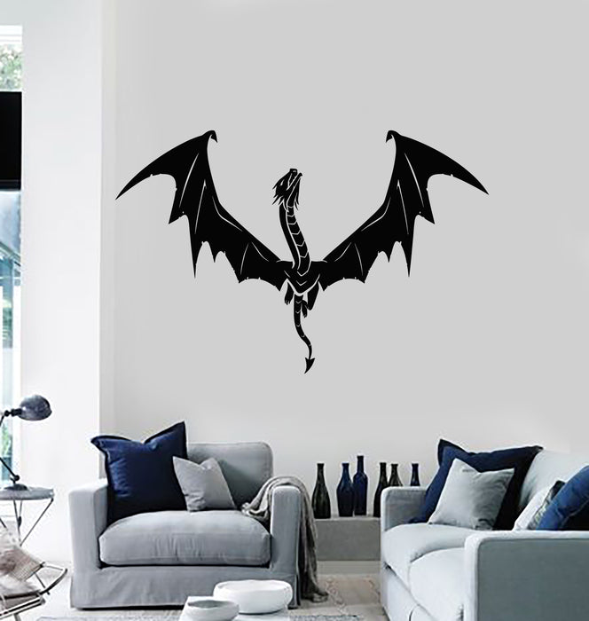 Vinyl Wall Decal Dragon Flying Wings Fantasy Magical Animal Stickers Mural (g3795)