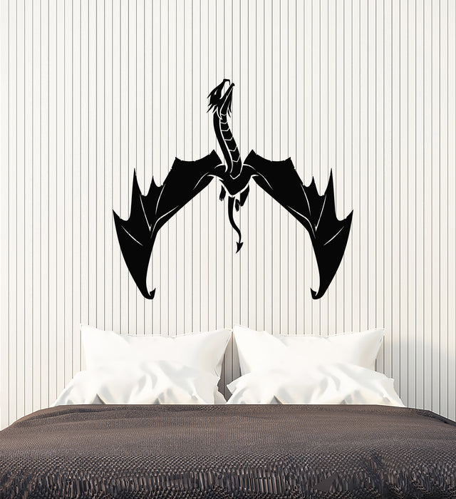 Vinyl Wall Decal Dragon Flying Mythological Animal Monster Stickers Mural (g3796)