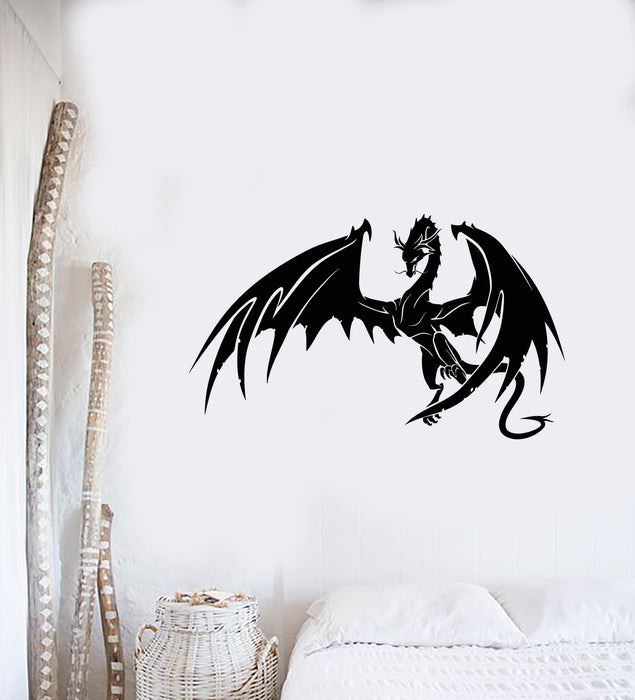 Vinyl Wall Decal Magic Dragon Flying Mythology Fantasy Animal Stickers Mural (g3810)