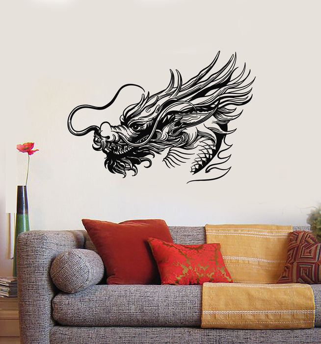 Vinyl Wall Decal Chinese Myth Mythology Oriental Dragon Head Stickers Mural (g4086)