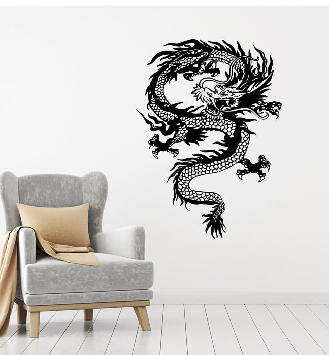 Vinyl Wall Decal Mythology Animal Chinese Dragon Asian Style Stickers Mural (g4320)