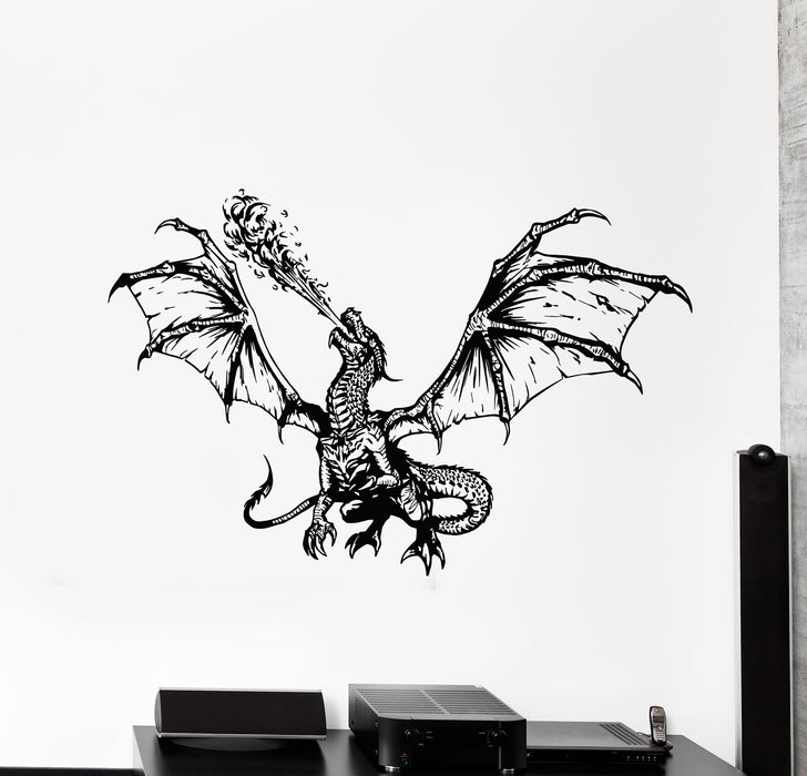 Vinyl Wall Decal Fantasy Animal Magical Myth Dragon Wings Stickers Mural (g4540)