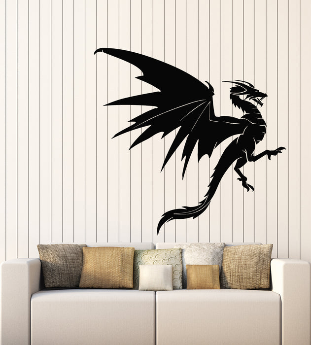 Vinyl Wall Decal Fantasy Magical Flying Dragon Mythology Kids Room Stickers Mural (g6981)