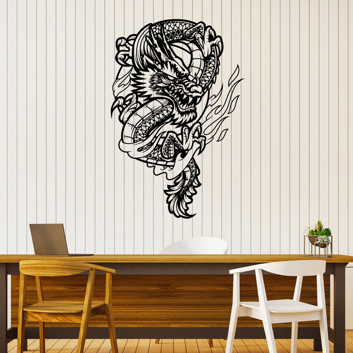 Dragon Vinyl Wall Decal Mythological Traditional Chinese Creature Stickers Mural (k135)