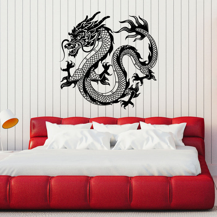 Dragon Vinyl Wall Decal Mythological Fantasy Chinese Spirit Reptile Stickers Mural (k147)