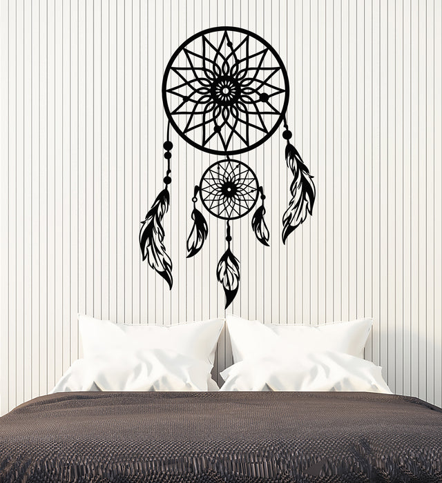 Vinyl Wall Decal Dream Catcher Amulet Talisman Feather Bedroom Stickers Mural (g2355)