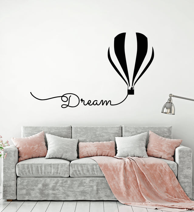Vinyl Wall Decal Dream Air Balloon Travel Journey Home Decor Stickers Mural (g2784)
