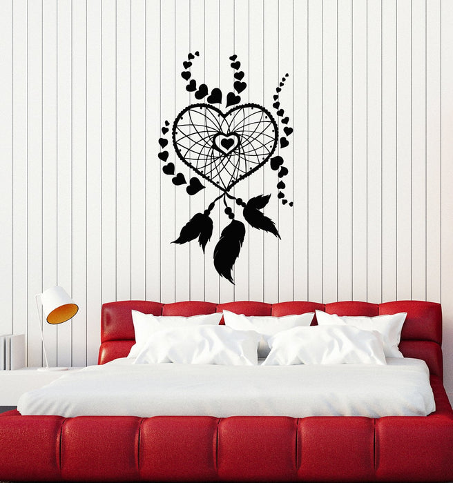 Vinyl Wall Decal Dreamcatcher Hearts Romantic Girl Room Decor Art Stickers Mural (ig5653)