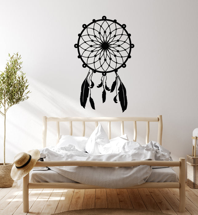 Vinyl Wall Decal Bedroom Talisman Dreamcatcher Ornament Feather  Stickers Mural (g4771)